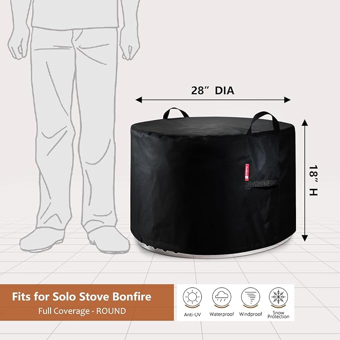 SheeChung Fire Pit Cover for Solo Stove Yukon 27", Outdoor Smokeless Round - Image 2