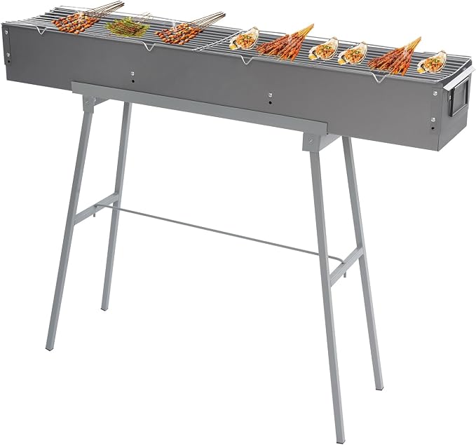 Portable Charcoal Grill, 39.3x7x5.1in Folding Camping Barbecue Gril by YUYANSHOP