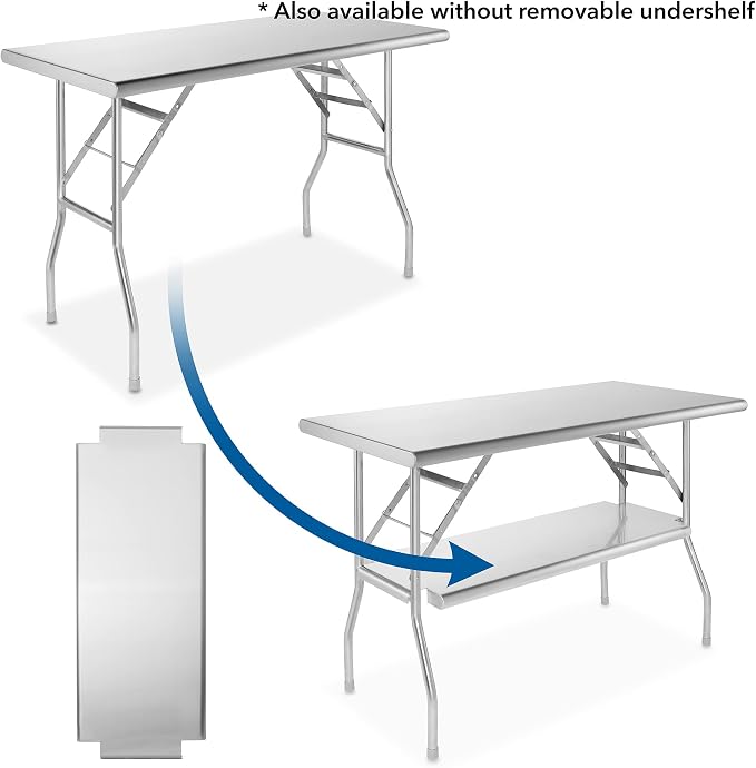 GRIDMANN Stainless Steel Folding Table 48 x 24 Inch - Image 7
