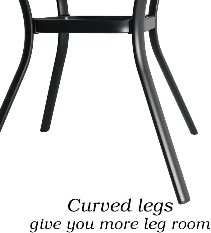 48" Patio Outdoor Round Table for 6 Person, All Weather Metal Black Round Patio - Image 6