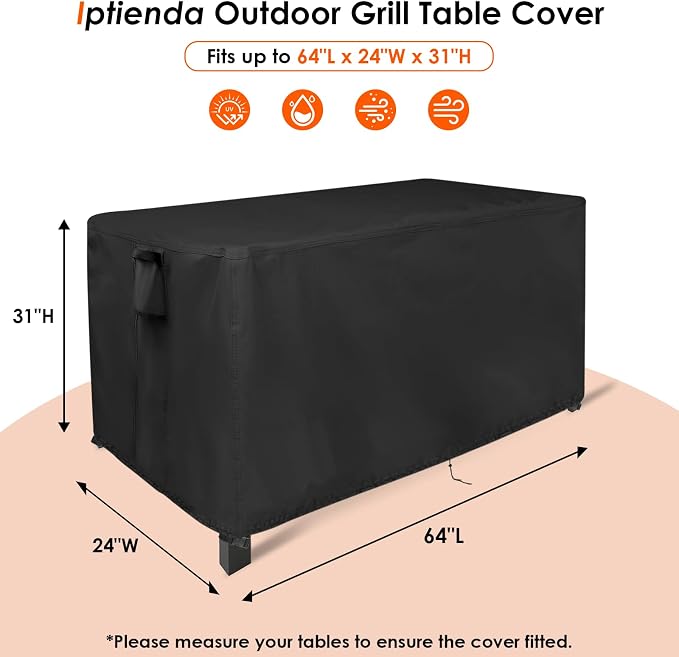 Outdoor Table Cover for Grill Station Prep Table, 64 inch Grill Table Cover - Image 2