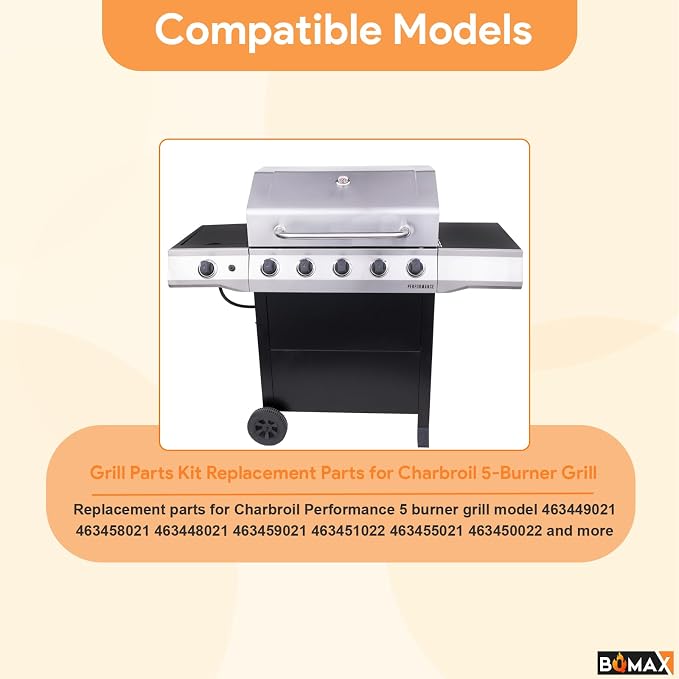 BQMAX 17 Inch Grill Grate Kit for Charbroil Performance 5 Burner Grill - Image 2