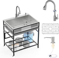 30x22 Inch Stainless Steel Utility Sink-Freestanding Laundry Sink Practicality by FAUENPEEY