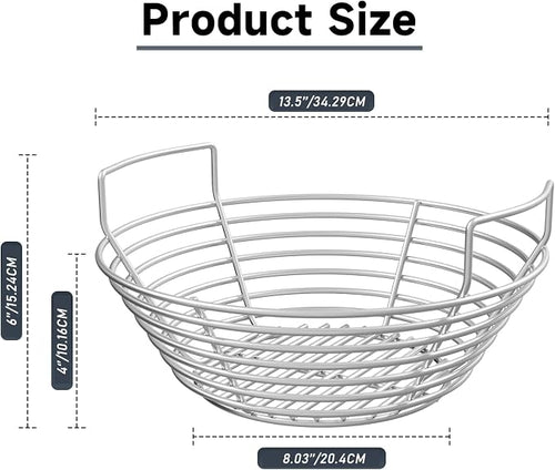 13.5'' Stainless Steel Heavy Duty Ash Charcoal Basket - Image 2