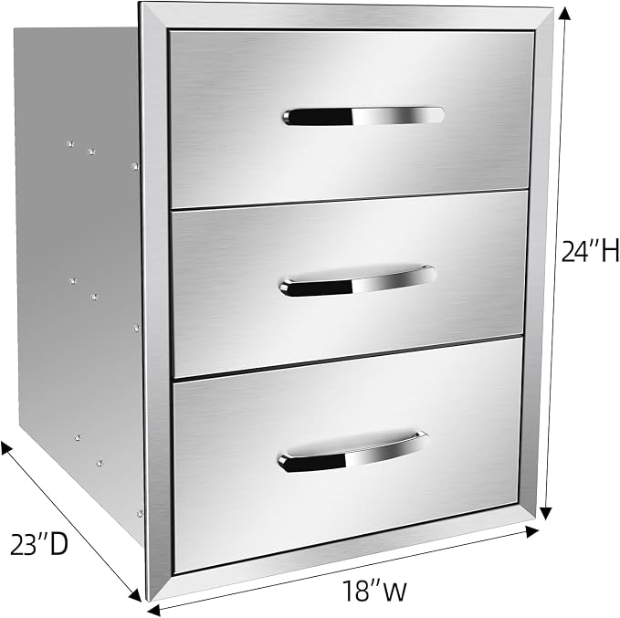 Outdoor Kitchen Drawers, Box Frame Style Flush Mount BBQ Drawer w/Stainless - Image 2