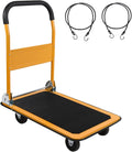 LEADALLWAY Foldable Push Cart Platform Cart 330lbs Capacity 4 Wheels by LEADALLWAY