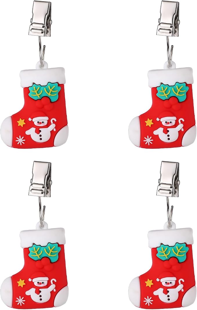 TwoFish Home Set of 4 Christmas Boots Tablecloth Weights Clips Handicraft - Image 4