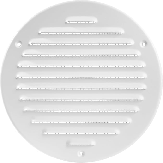 White Metal 6'' Inch Round Ventilation Grille by Unknown
