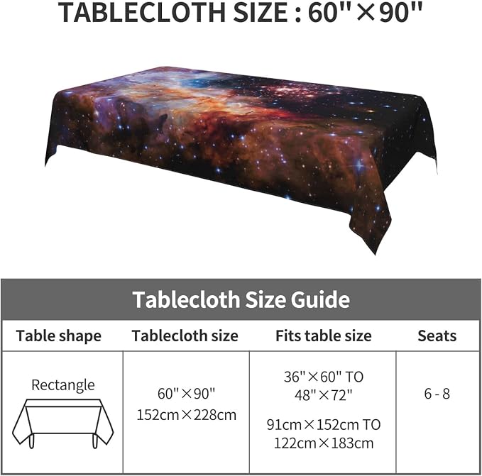Worltoldb Galaxy Tablecloths Polyester Table Cloth - Image 3