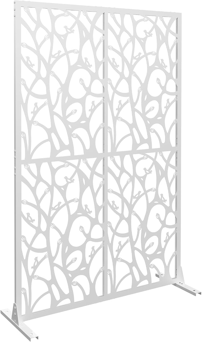 Metal Privacy Screen Room Divider 72" H x 45.3" W, Free Standing Decorative - Image 6