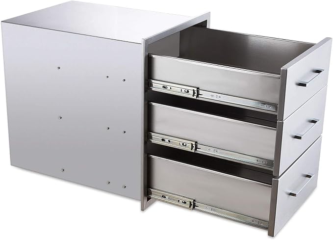 18" W x 24" H x 23" D Stainless Steel Outdoor Kitchen Drawers BBQ Drawer Triple - Image 5