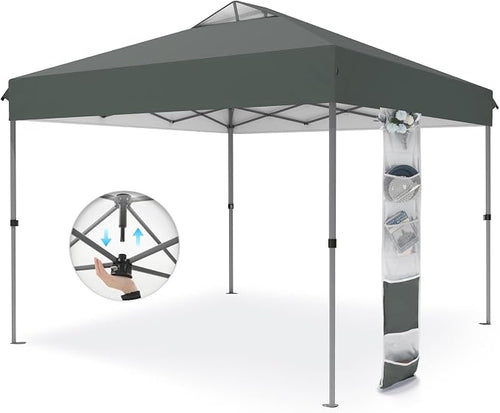 PHI VILLA 10x10ft 1-Person Setup Pop Up Canopy Tent Instant Portable Shelter w/ by PHIVILLAThepioneerofcomfortablehouseholdsupplies