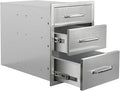 Outdoor Kitchen Drawers 16" W x 21" H x 23" D Stainless Steel Triple Drawers by Unknown