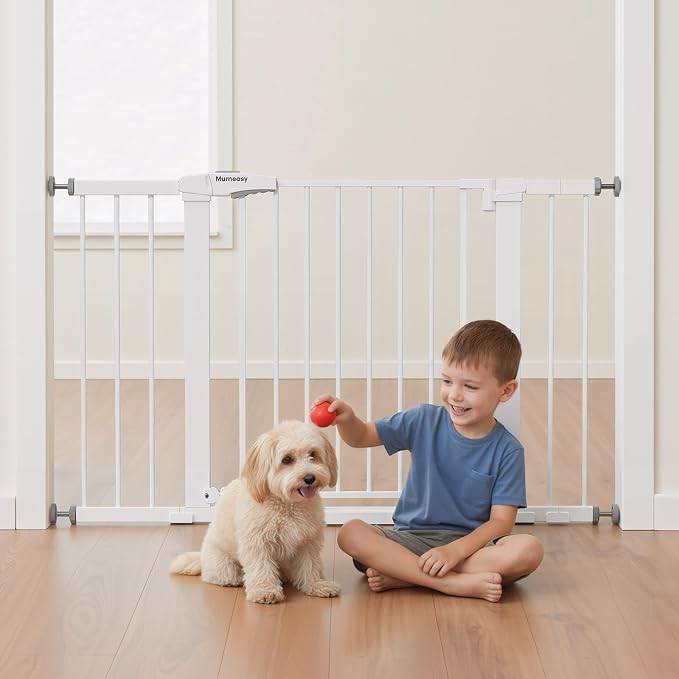 29.7-46" Extra Wide Baby Gate for Stairs, Pressure Mounted Dog Gate Indoor for by Mumeasy-FocusonBabyPetSafetyGate