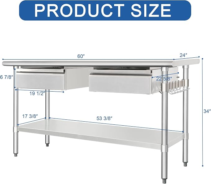 HARDURA Stainless Steel Prep Table - Image 2