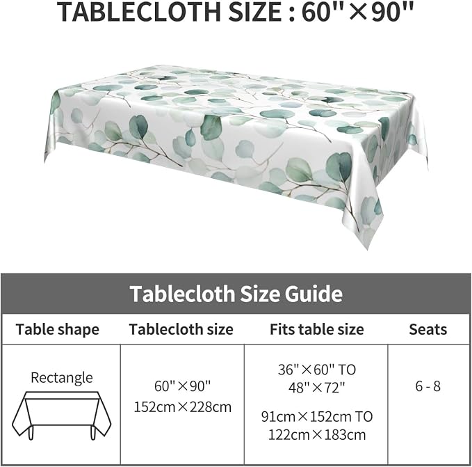 Worltoldb Eucalyptu Tablecloths Polyester Table Cloth - Image 3