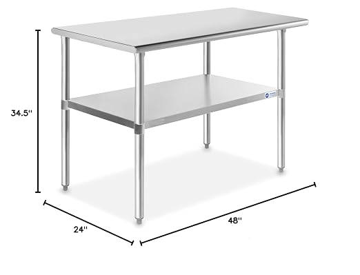 GRIDMANN Stainless Steel Work Table 48 x 24 Inches, NSF Commercial Kitchen Prep - Image 2