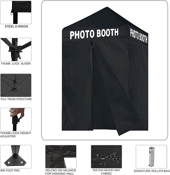 Eurmax USA 5'x5' Pop-up Canopy Portable Photo Booth Tent - Image 3