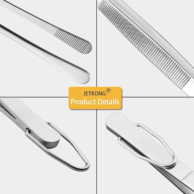 Tongs, 3-Piece Stainless Steel Set in 9, 12 and 14 Inch Silver