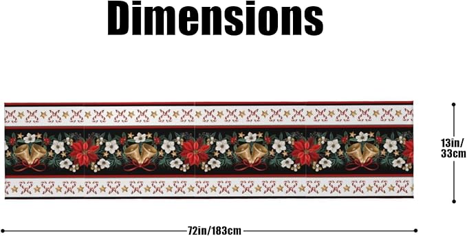 Christmas Bells Table Runner Burlap Kitchen Dining Linen Table Decoration - Image 8