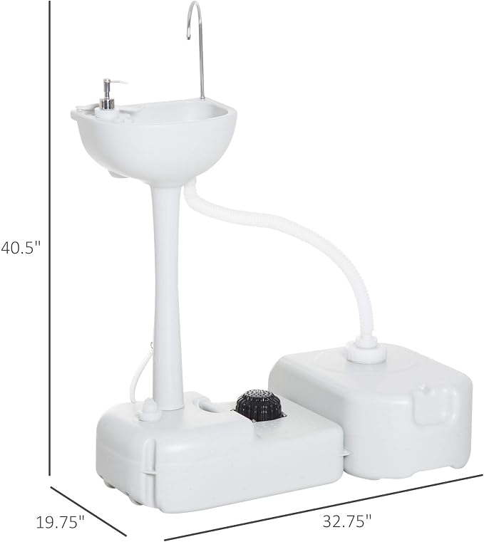 kleankin Portable Camping Sink, Handwashing Station Basin - Image 7