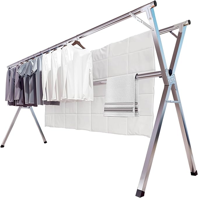 JAUREE 79 Inches Clothes Drying Rack, Drying Rack Clothing Folding Indoor by JAUREE