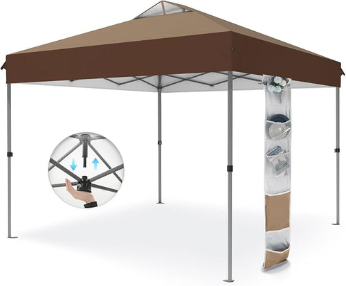 PHI VILLA 10x10ft 1-Person Setup Pop Up Canopy Tent Instant Portable Shelter w/ by PHIVILLAThepioneerofcomfortablehouseholdsupplies