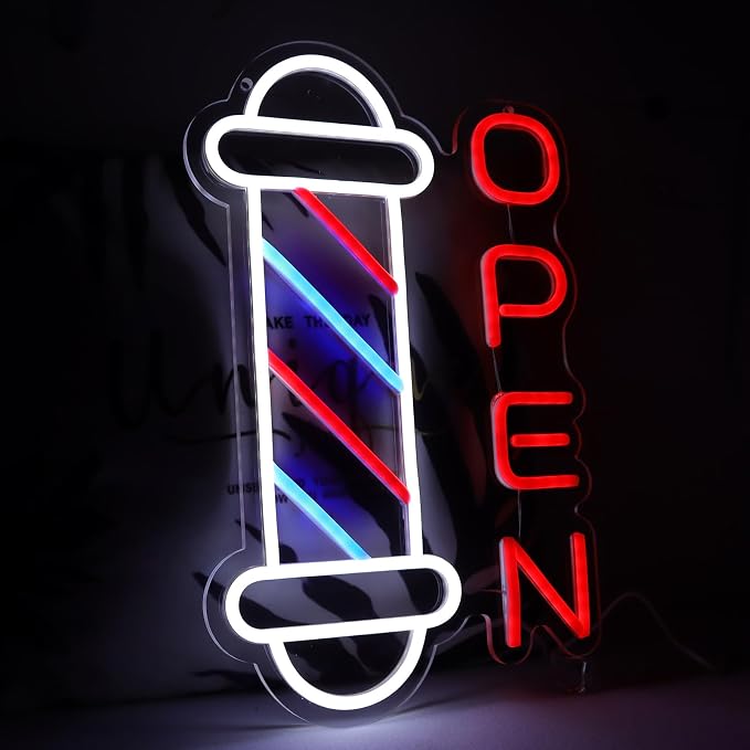 JFLLamp Barber Shop Neon Signs for Wall Decor Open Neon Lights for Bedroom Led - Image 3