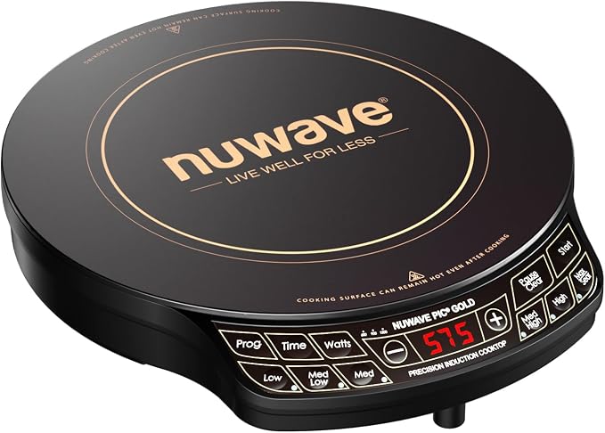 Nuwave Precision Induction Cooktop Gold, 12” Shatter-Proof Ceramic Glass Surface by NuWave