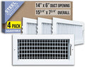Fits 14x6 Duct Opening Steel Adjustable Air Supply Grille by Handua | Register by Handua