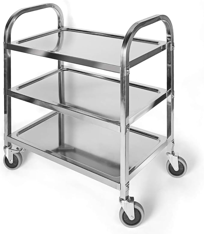 Nisorpa 3 Tier Stainless Steel Utility Cart L30 x W16 x H33 Inch Kitchen by Nisorpa