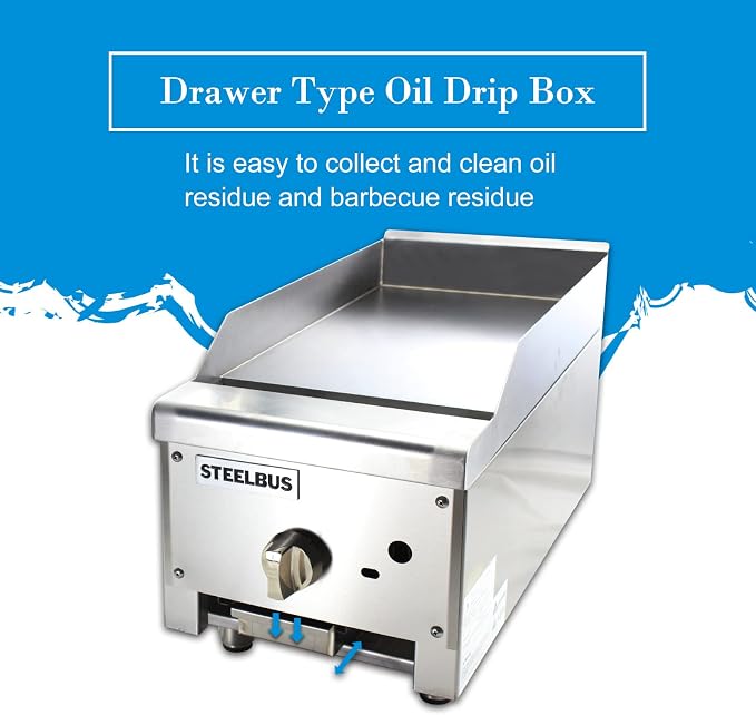 Commercial Gas Griddle-12''x23'' | Gas griddle flat top grill |19MM Thicken - Image 6