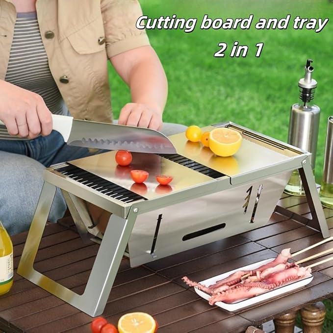 small portable charcoal grill: mini foldable tabletop grills - Image 3