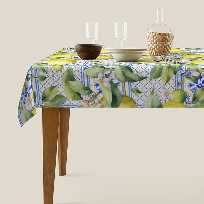 Worltoldb Lemon Tablecloths Polyester Table Cloth - Image 2