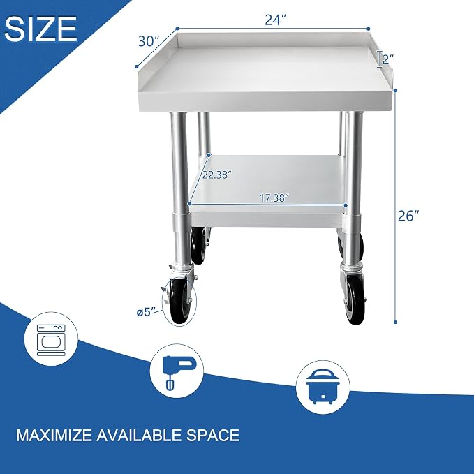 HARDURA Stainless Steel Equipment Stand Metal Prep Table - Image 2