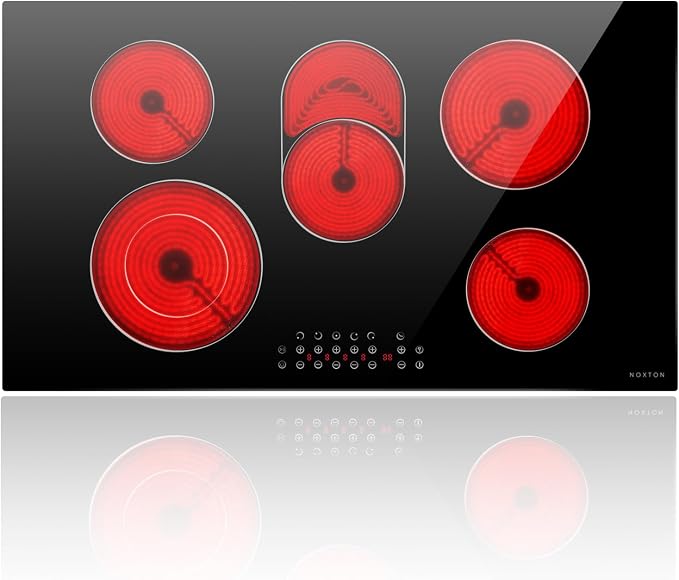 Noxton 36 Inch Electric Cooktop 5 Burner Electric Stove Top, Built-in Radiant by NOXTON