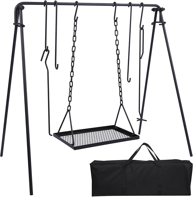 REDCAMP Swing Campfire Grill Stand by REDCAMP
