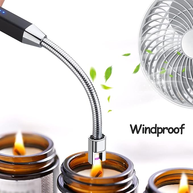 Windproof, Rechargeable, Flexible Neck, Lithium Ion, Electronic, Butane Free - Image 6