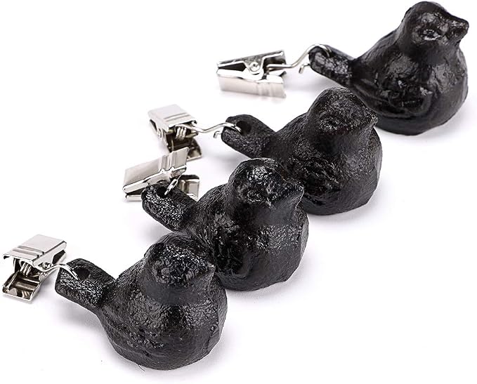 OwnMy Set of 4 Black Tablecloth Weights Clip on, Heavy Duty Pendant Tablecloth by OwnMy