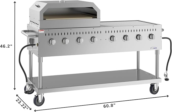 60 in. 8-Burner Commercial Outdoor Propane Gas Grill - Image 3