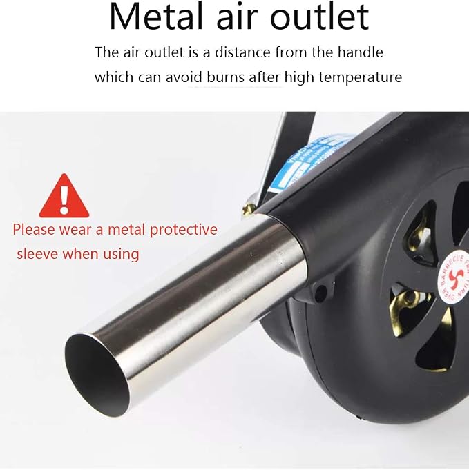 Sunglow Outdoor Cooking BBQ Fan Air Blower，Hand Crank Blowers， Barbecue Fire - Image 6