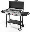 Bonnlo 2-in-1 Propane Stove and Griddle, Iginition Outdoor Gas Cooker by Bonnlo