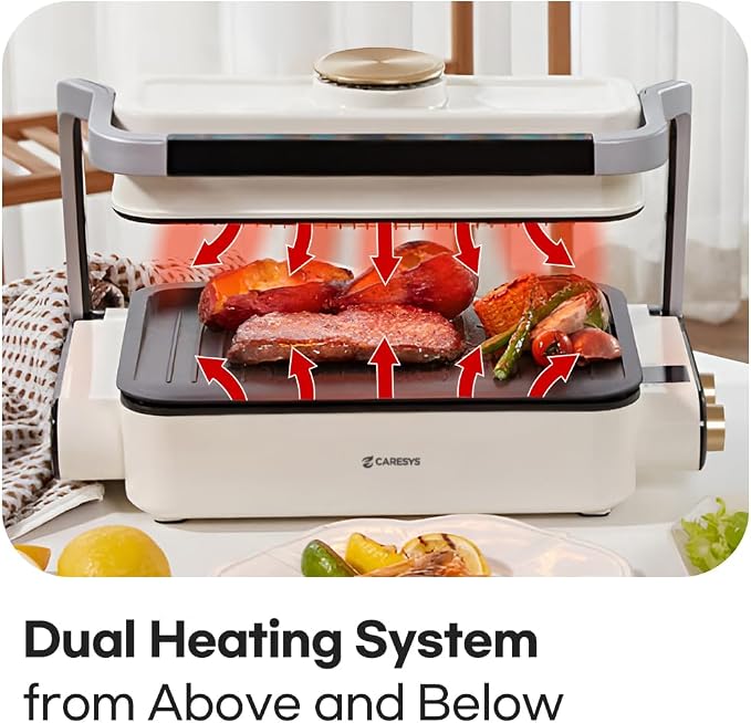 Smokeless Double Care Grill, Electric Indoor Tabletop Grill, Dual Heating - Image 3