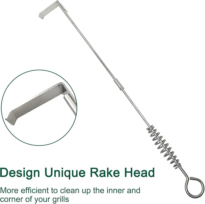 22" BBQ Ash Tool Poker Rake, Charcoal and Grill Cleaning Ash Tools - Image 6