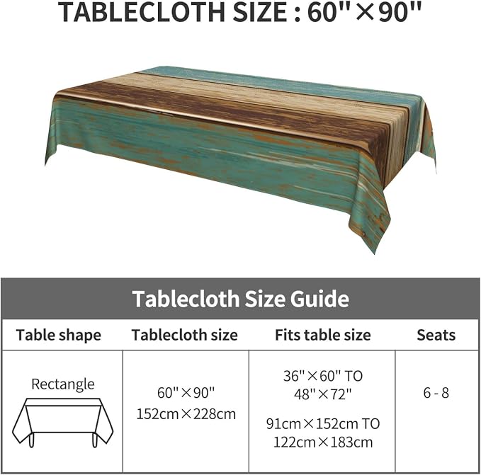 Worltoldb Farmhouse Country Tablecloths Polyester Table Cloth - Image 3