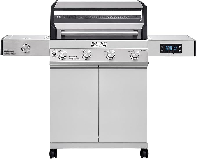Monument Grills 4+1 Liquid Propane Gas Smart BBQ Grill, 4 Burners & 1 Side by MonumentGrills