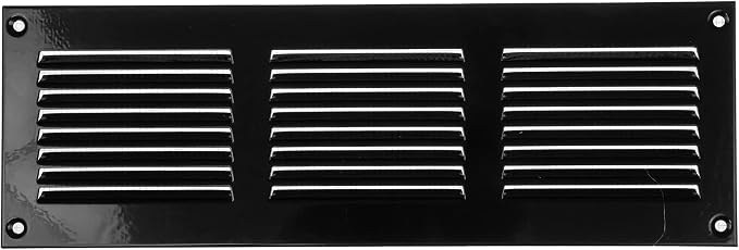 Repa Market 5-Pack 12x4 Inch Air Vent Cover/Black Galvanized Steel Louvered - Image 6