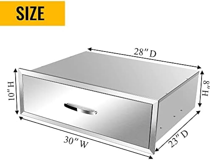 BBQ Outdoor Kitchen Drawers Stainless Steel 3-Drawer BBQ Drawer Enclosed - Image 3