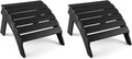 FUNBERRY Folding Adirondack Ottoman Set of 2, HDPE All Weather Outdoor Foot Rest by FUNBERRY