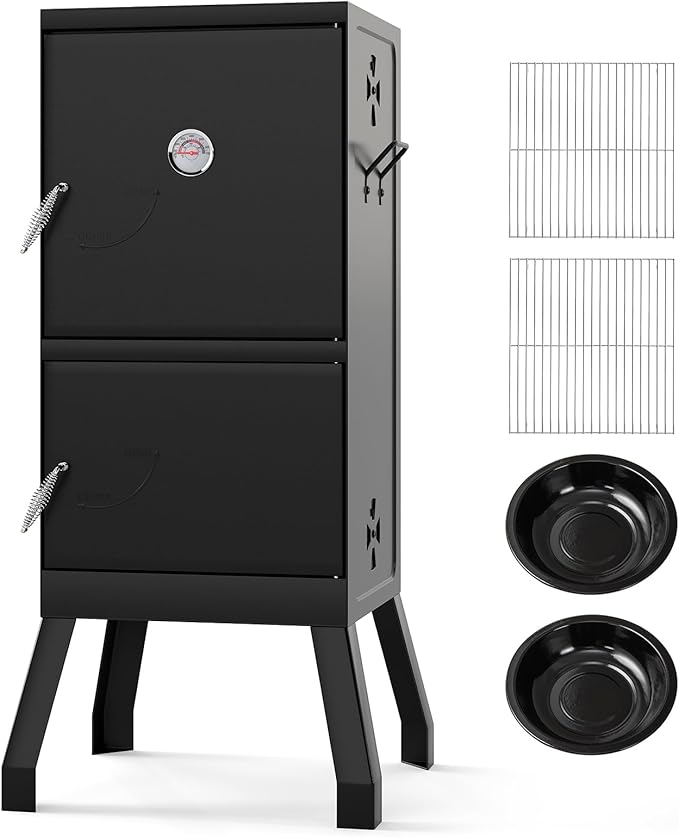 Happygrill Charcoal Grills, Adjustable Air Dampers, Removable Water Pan & Grill by HAPPYGRILL